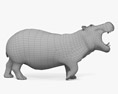 Roaring Hippopotamus 3D 모델 