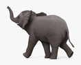 Running Baby Elephant 3d model