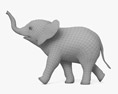 Running Baby Elephant Modello 3D