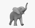 Running Baby Elephant Modelo 3d