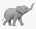 Running Baby Elephant Modello 3D