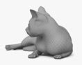 Лежащая на боку кошка 3D модель