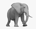 行走的非洲象 3D模型