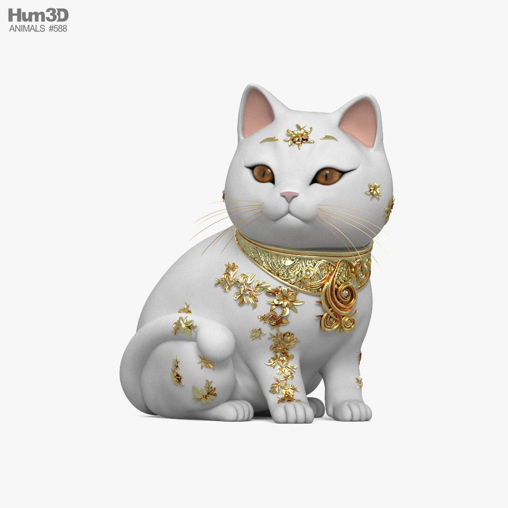 Фигурка кошки 3D модель
