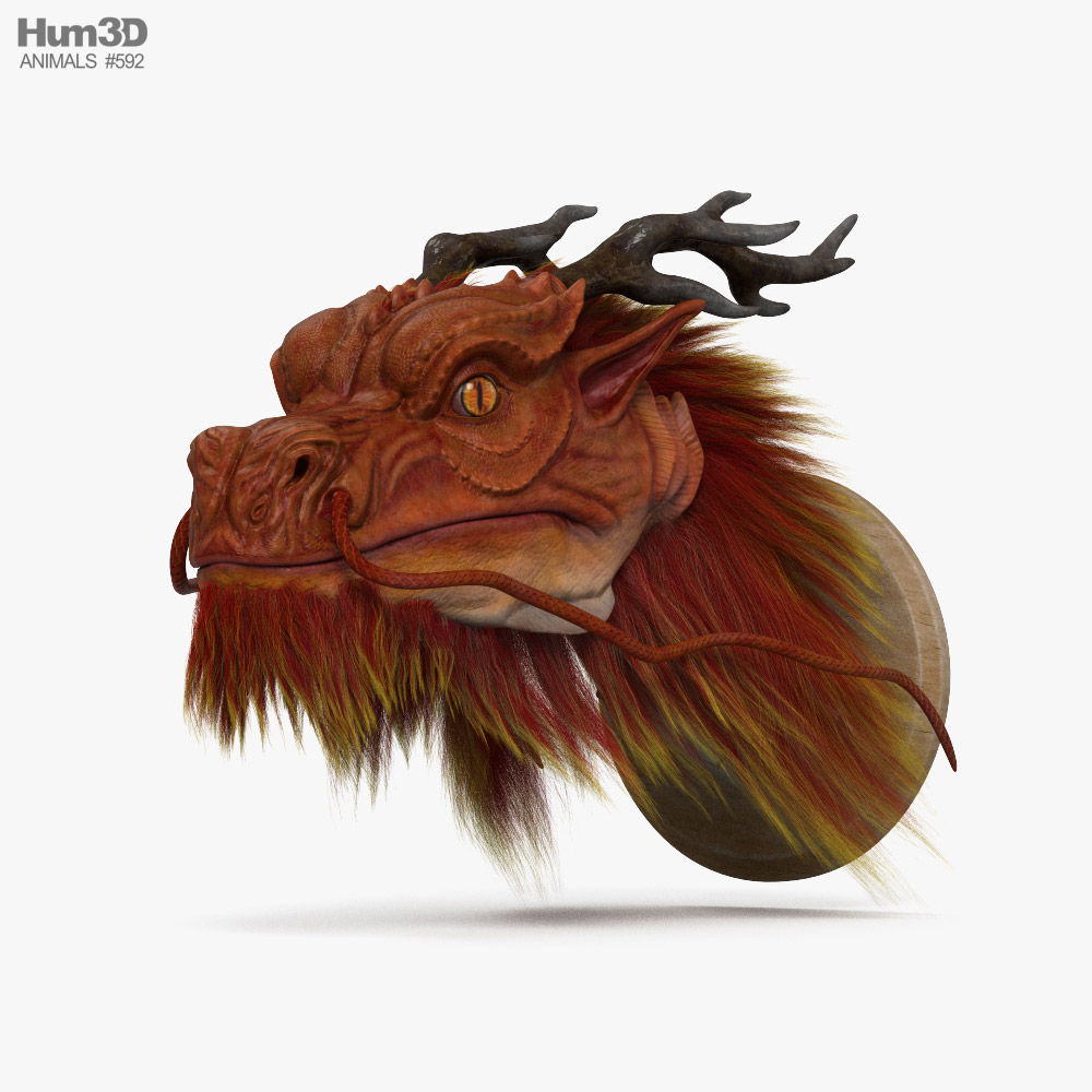 Tête de dragon chinois Modèle 3D