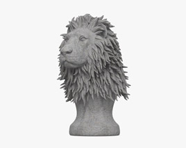 Escultura de cabeça de leão Modelo 3d