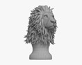 Escultura de cabeça de leão Modelo 3d