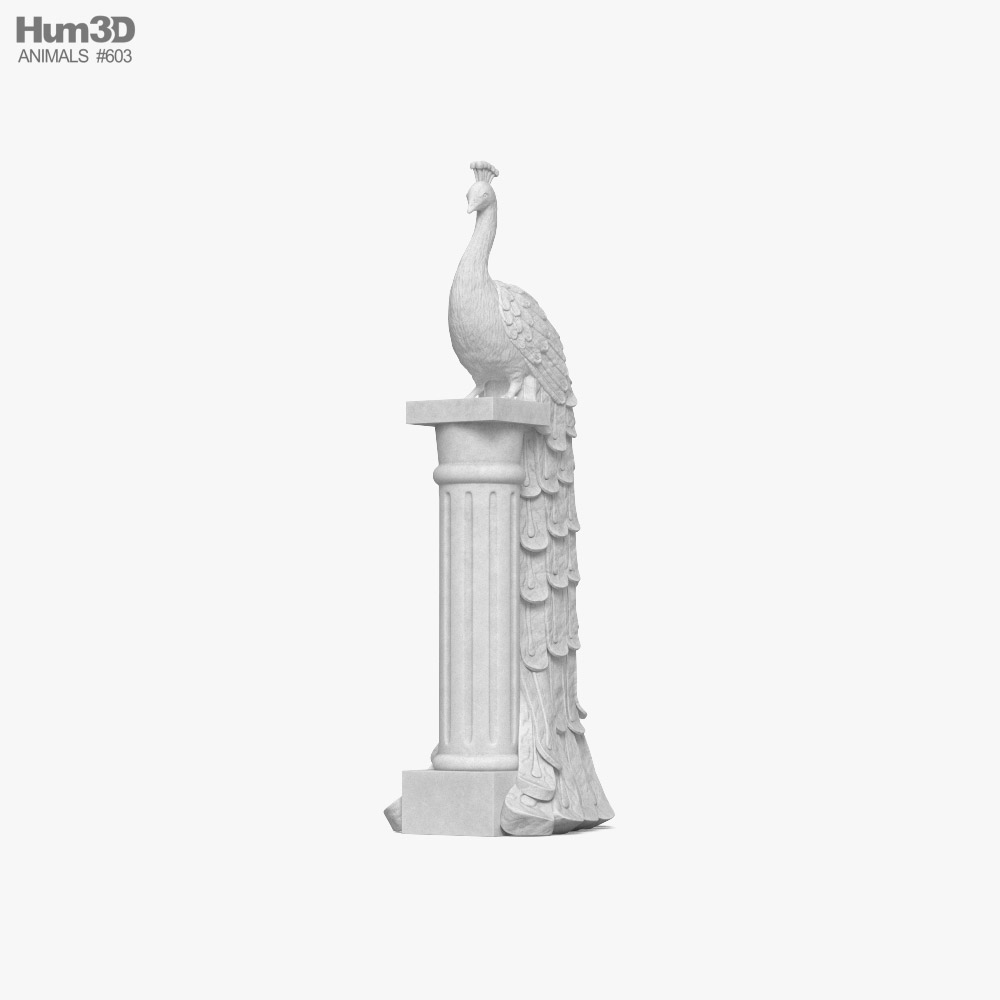 Statue de paon Modèle 3D