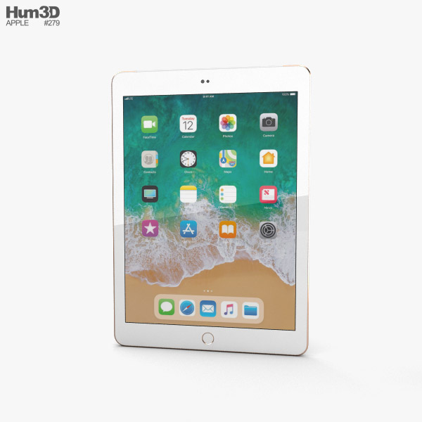 Apple iPad 9.7-inch (2018) Cellular Gold Modelo 3d