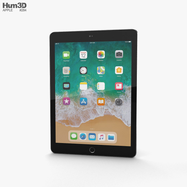 Apple iPad 9.7-inch (2018) Space Gray 3D-Modell