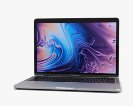 Apple MacBook Pro 13 inch (2018) Touch Bar Silver Modèle 3D