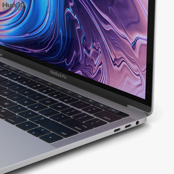 Apple MacBook Pro 13 inch (2018) Touch Bar Silver 3Dモデル