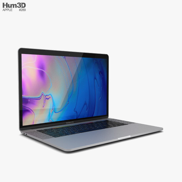 Apple MacBook Pro 15 inch (2018) Silver 3D model - Download