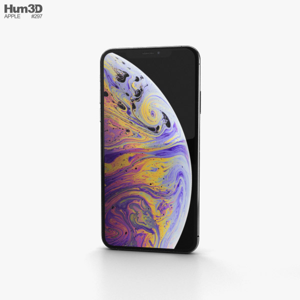 Apple iPhone XS Max Silver 3D 모델 