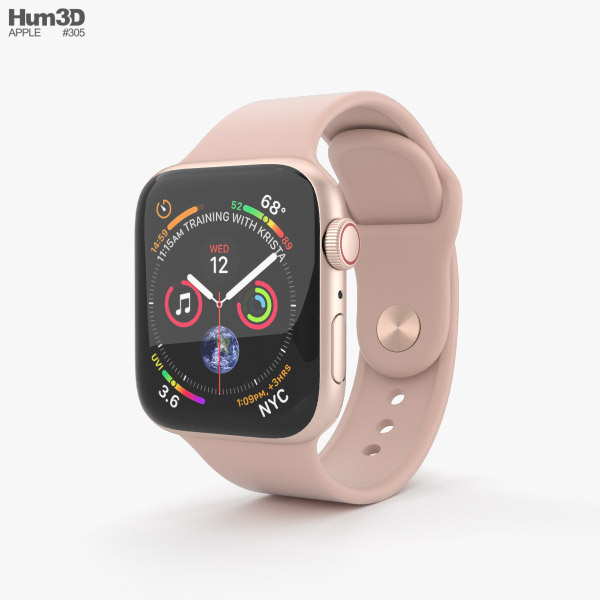 Apple Watch Series 4 40mm Gold Aluminum Case with Pink Sand Sport Band Modello 3D