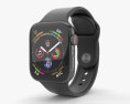 Apple Watch Series 4 40mm Space Black Stainless Steel Case with Black Sport Band 3D модель
