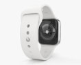 Apple Watch Series 4 40mm Stainless Steel Case with White Sport Band 3D 모델 