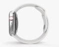 Apple Watch Series 4 40mm Stainless Steel Case with White Sport Band 3D 모델 