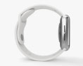 Apple Watch Series 4 40mm Stainless Steel Case with White Sport Band 3D-Modell