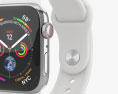 Apple Watch Series 4 40mm Stainless Steel Case with White Sport Band Modello 3D