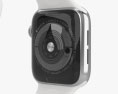 Apple Watch Series 4 40mm Stainless Steel Case with White Sport Band Modelo 3D