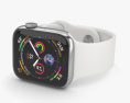 Apple Watch Series 4 40mm Stainless Steel Case with White Sport Band Modelo 3D