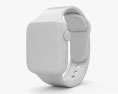 Apple Watch Series 4 40mm Stainless Steel Case with White Sport Band 3d model