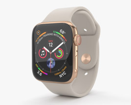 Apple Watch Series 4 44mm Gold Stainless Steel Case with Stone Sport Band 3D model