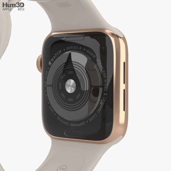 Apple Watch Series 4 44mm Gold Stainless Steel Case with Stone Sport Band  3Dモデル download