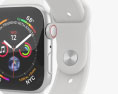 Apple Watch Series 4 44mm Silver Aluminum Case with White Sport Band Modello 3D