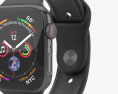 Apple Watch Series 4 44mm Space Black Stainless Steel Case with Black Sport Band 3d model