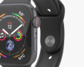 Apple Watch Series 4 44mm Space Gray Aluminum Case with Black Sport Band 3D модель