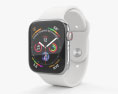 Apple Watch Series 4 44mm Stainless Steel Case with White Sport Band 3D模型