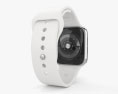 Apple Watch Series 4 44mm Stainless Steel Case with White Sport Band 3D-Modell
