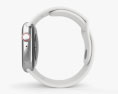 Apple Watch Series 4 44mm Stainless Steel Case with White Sport Band Modèle 3d
