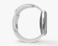 Apple Watch Series 4 44mm Stainless Steel Case with White Sport Band 3Dモデル