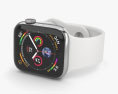 Apple Watch Series 4 44mm Stainless Steel Case with White Sport Band 3D 모델 