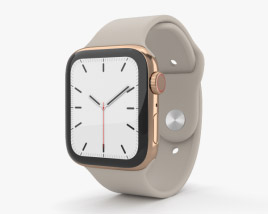 Apple Watch Series 5 44mm Gold Stainless Steel Case with Sport Band 3D 모델 