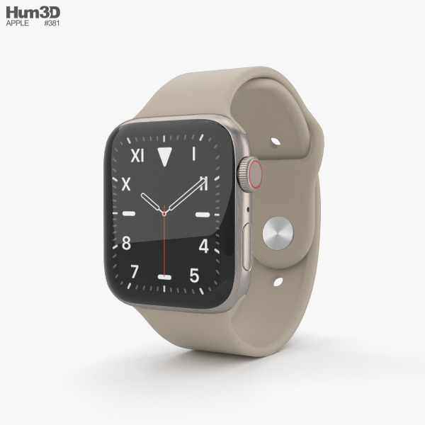 Apple Watch Series 5 44mm Titanium Case with Sport Band Modèle 3D