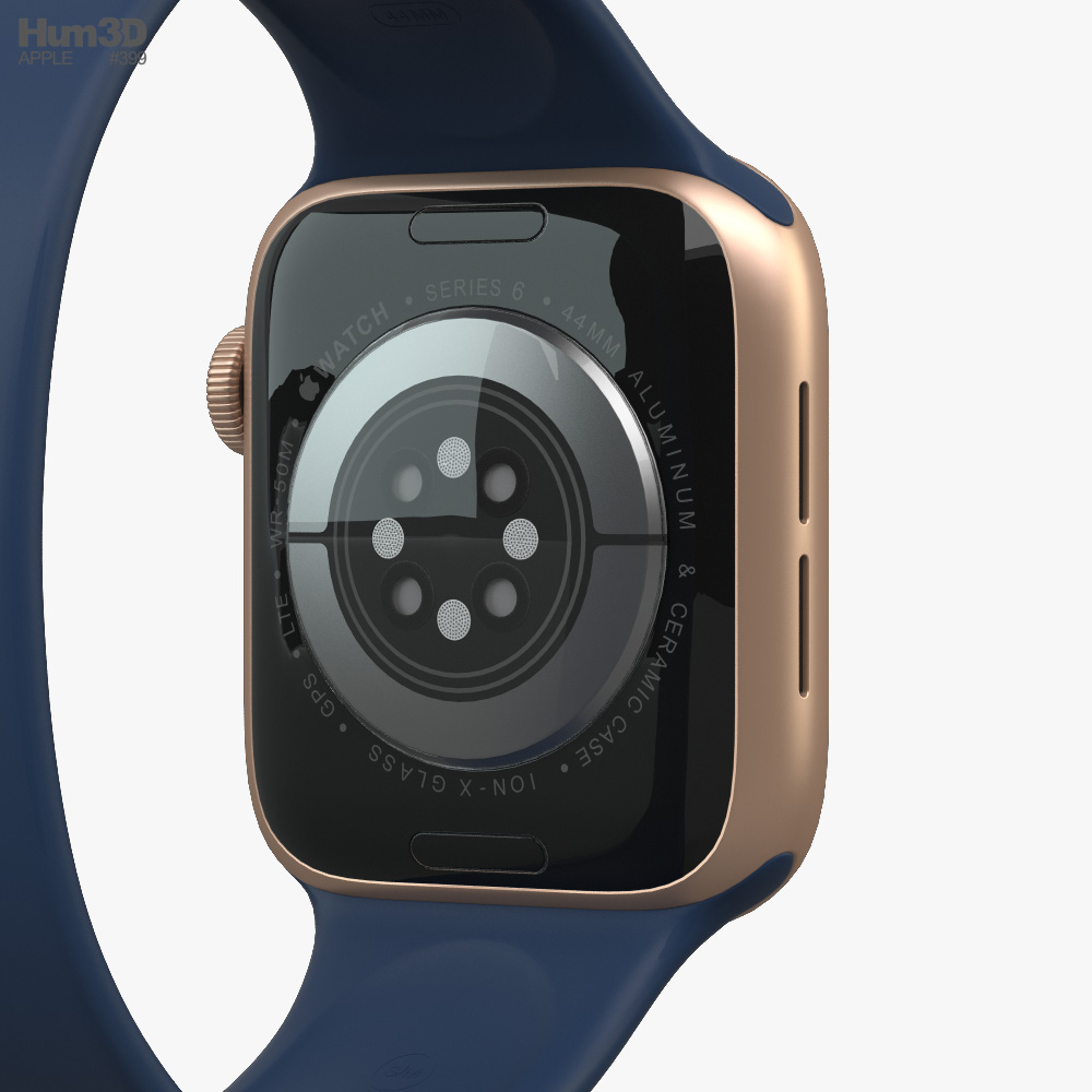 Apple Watch Series 6 GPS, mm   Blue Aluminum Case with Deep Navy Sport  Band Renewed
