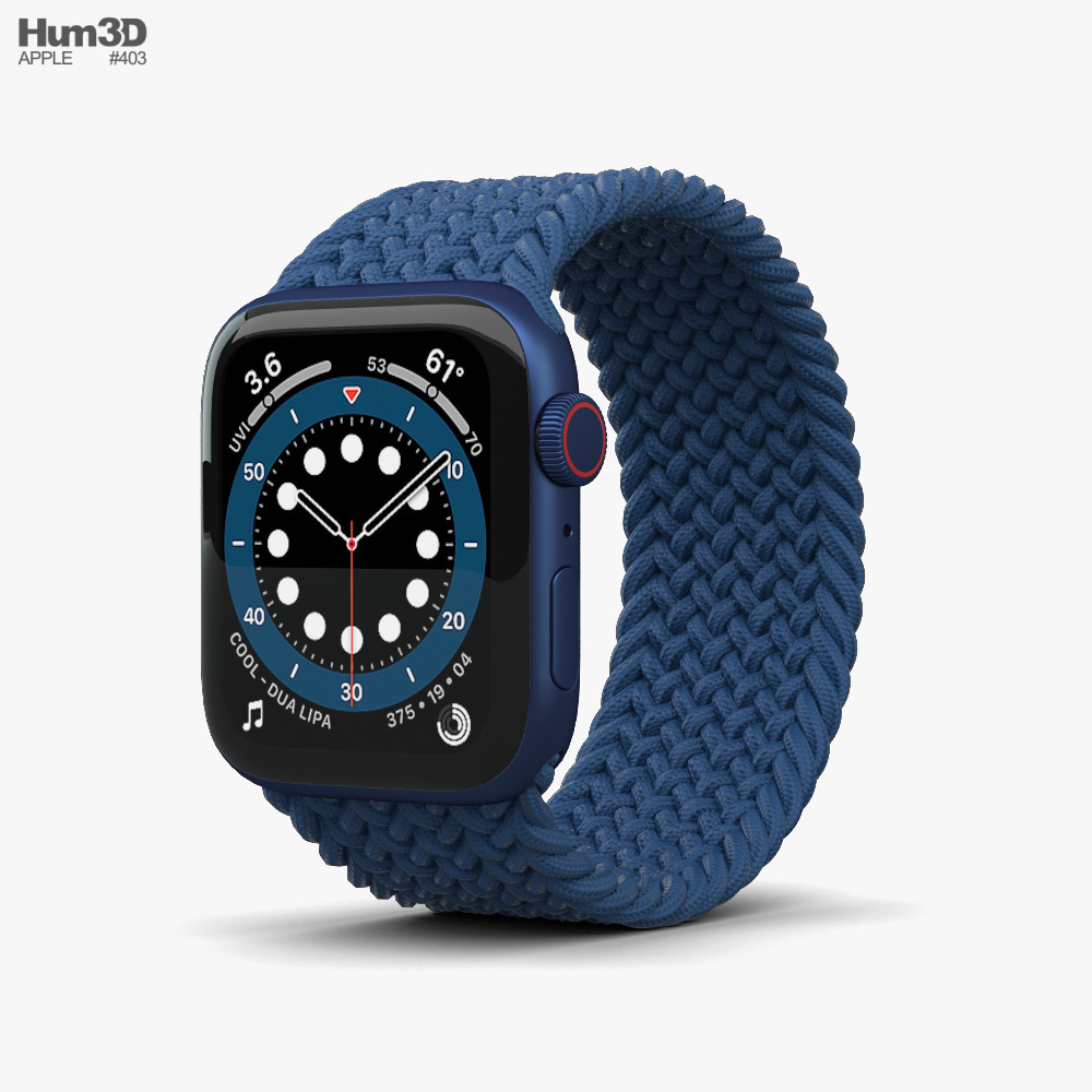 Apple Watch Series 6 44mm Aluminum Blue Modèle 3D