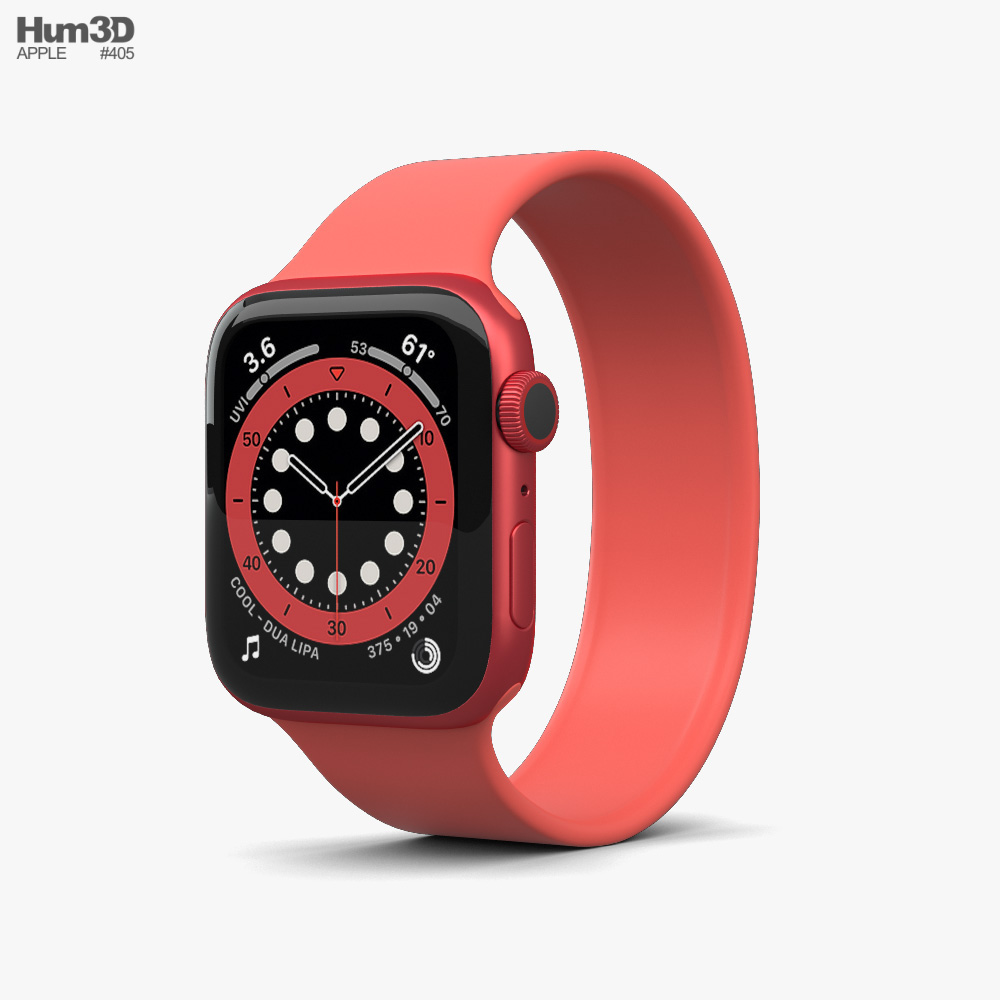 Apple Watch Series 6 44mm Aluminum Red 3D model