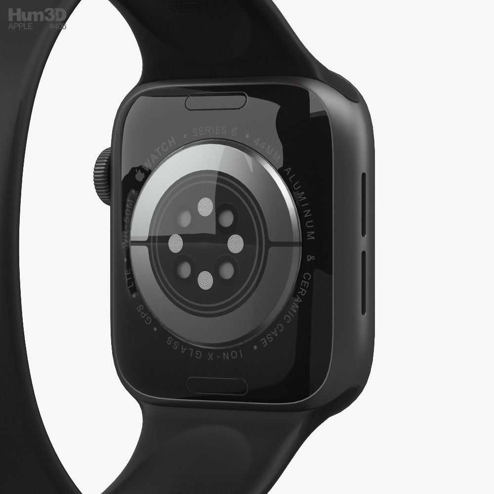 Apple Watch Series 6 44mm Aluminum Space Gray 3Dモデル download