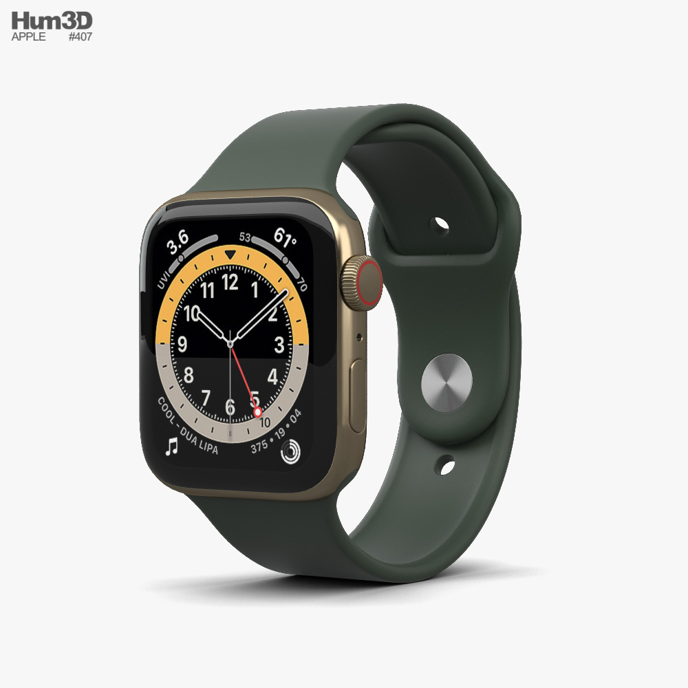 Apple Watch Series 6 44mm Stainless Steel Gold 3D model