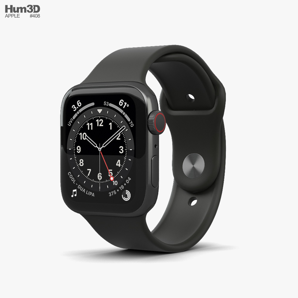 Apple Watch Series 6 44mm Stainless Steel Graphite Modèle 3D