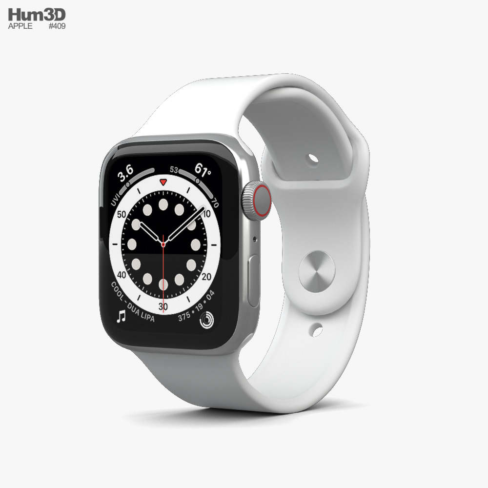 Apple Watch Series 6 44mm Stainless Steel Silver 3Dモデル