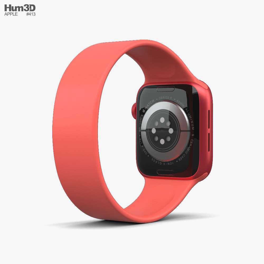 Apple Watch Series 6 40mm Aluminum Red 3D model - Download