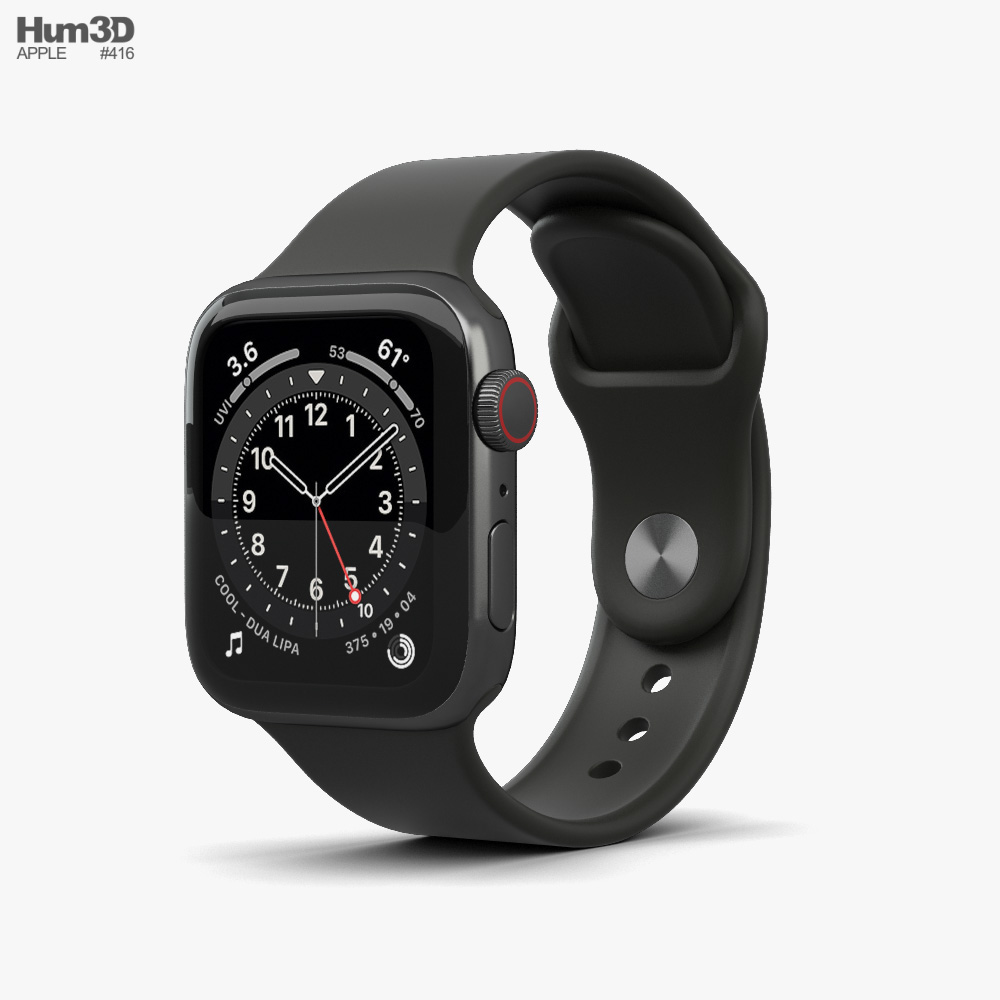 Apple Watch Series 6 40mm Stainless Steel Graphite Modèle 3D
