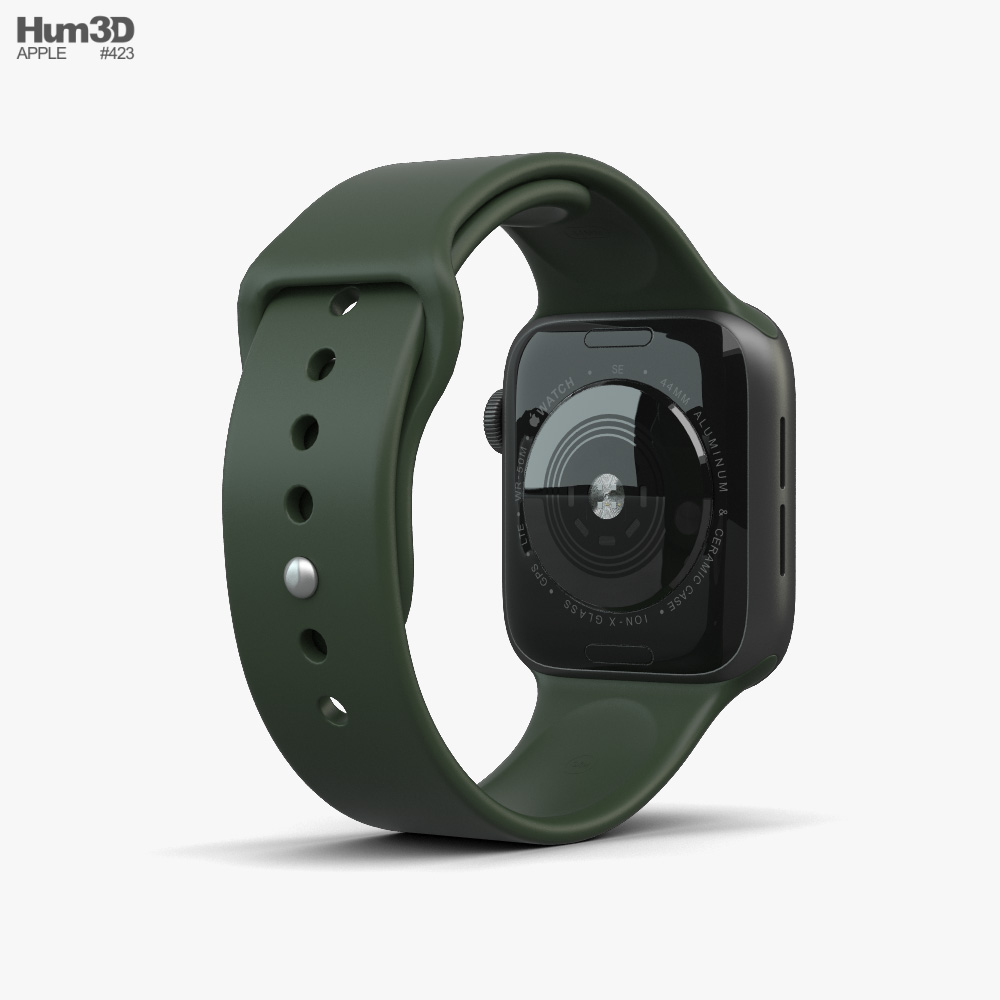 Apple Watch SE 44mm Aluminum Space Gray 3Dモデル download