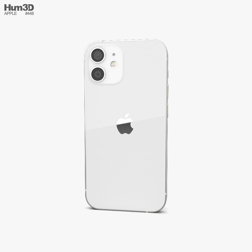 Apple iPhone 12 mini White 3D model - Download Electronics on